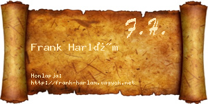 Frank Harlám névjegykártya